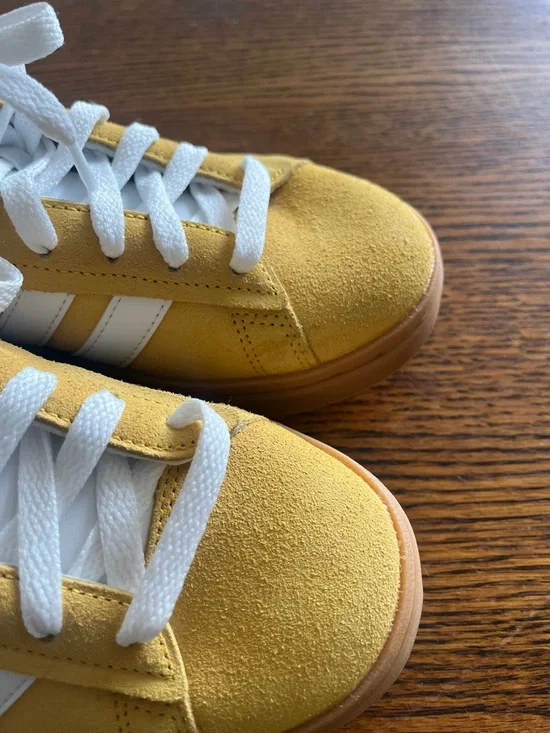 adidas Yellow and White Suede Sneakers - Picture 10 of 11